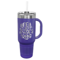 40 oz Travel Mug with Snap Lid & Straw and Stainless Steel Engraving