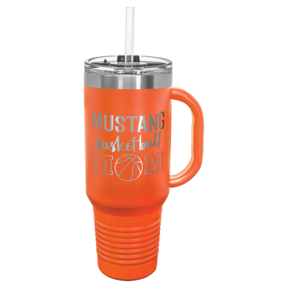 40 oz Travel Mug with Snap Lid & Straw and Stainless Steel Engraving