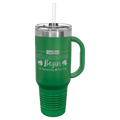 40 oz Travel Mug with Snap Lid & Straw and Stainless Steel Engraving