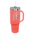 40 oz Travel Mug with Snap Lid & Straw and Stainless Steel Engraving