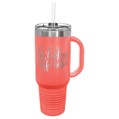 40 oz Travel Mug with Snap Lid & Straw and Stainless Steel Engraving