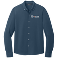 Insignia Blue front - Mercer+Mettle® Stretch Jersey Long Sleeve Shirt - Kodiak Project Services Logo