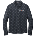 Navy Geo Diamond front - Mercer+Mettle® Stretch Jersey Long Sleeve Shirt - Kodiak Project Services Logo
