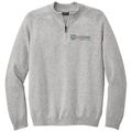 Gusty Grey Heather front - Kodiak Mercer+Mettle® 1/4-Zip Sweater - Kodiak Project Services Logo