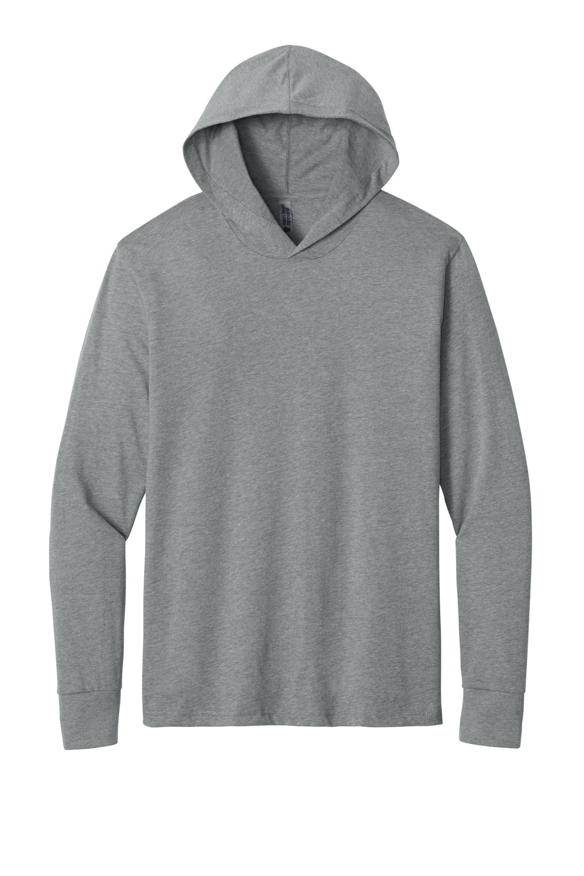 Dark Heather Gray front - Next Level Apparel CVC Long Sleeve Hoodie NL6221