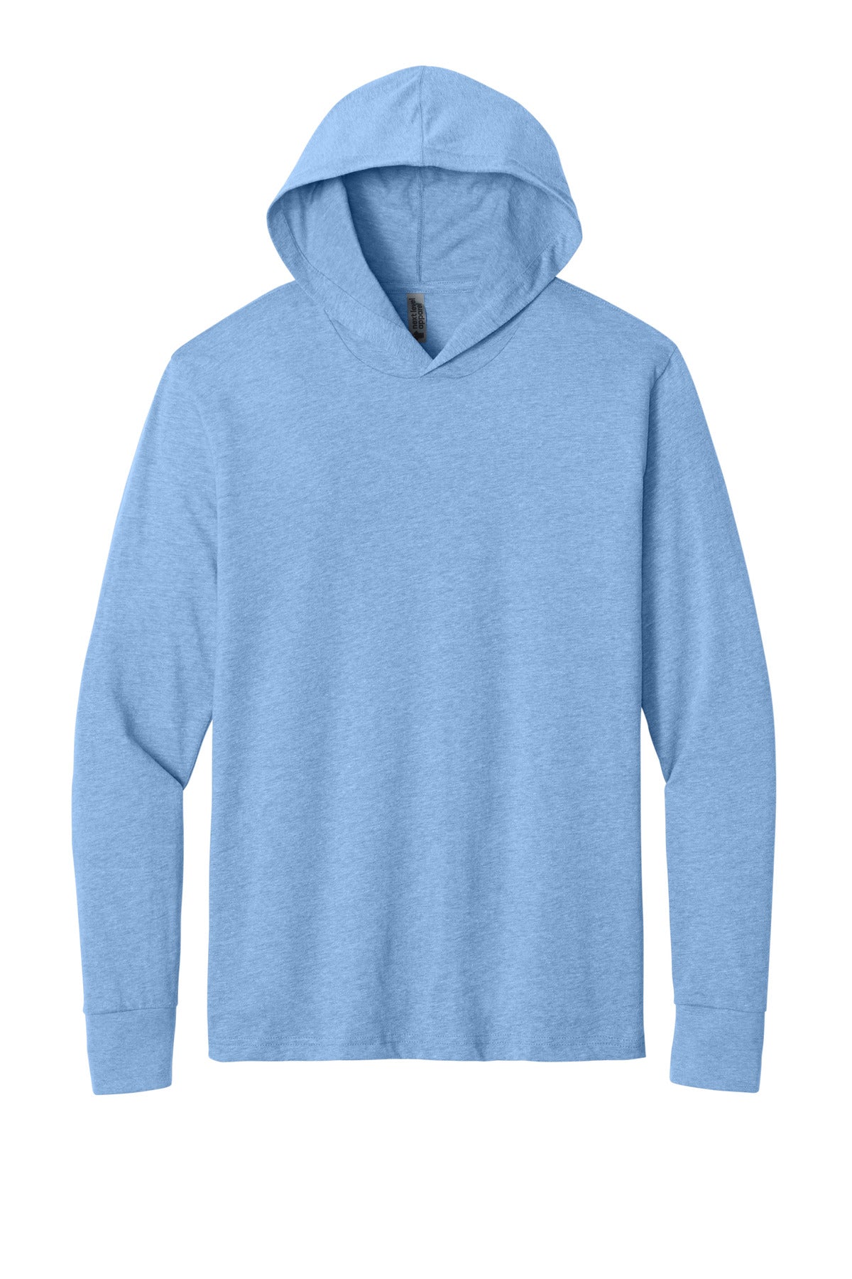 Heather Columbia Blue front - Next Level Apparel CVC Long Sleeve Hoodie NL6221