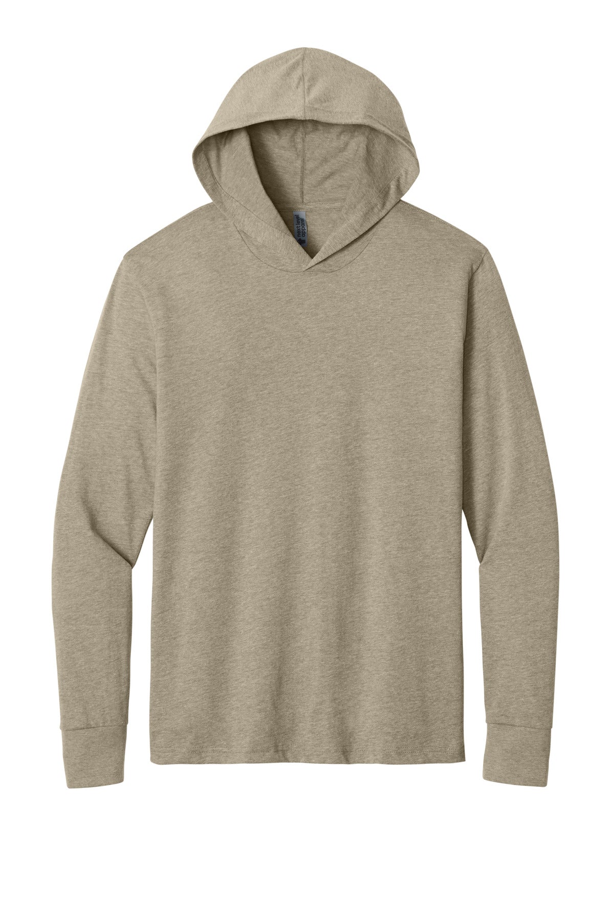 Heather Tan front - Next Level Apparel CVC Long Sleeve Hoodie NL6221