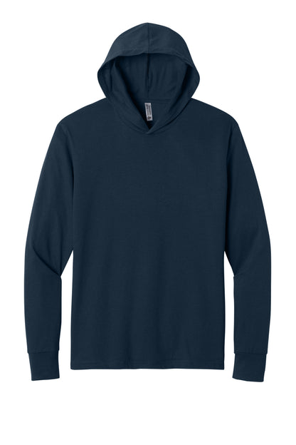 Midnight Navy front - Next Level Apparel CVC Long Sleeve Hoodie NL6221