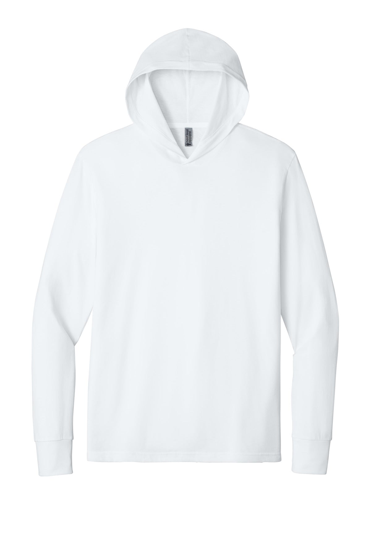 White front - Next Level Apparel CVC Long Sleeve Hoodie NL6221