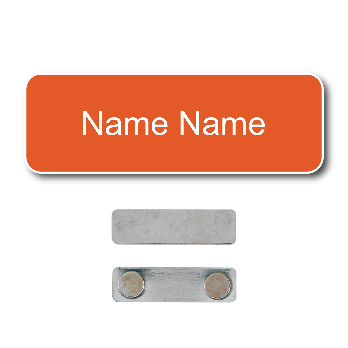 Single Color Plastic Name Badge with Magnetic Backing