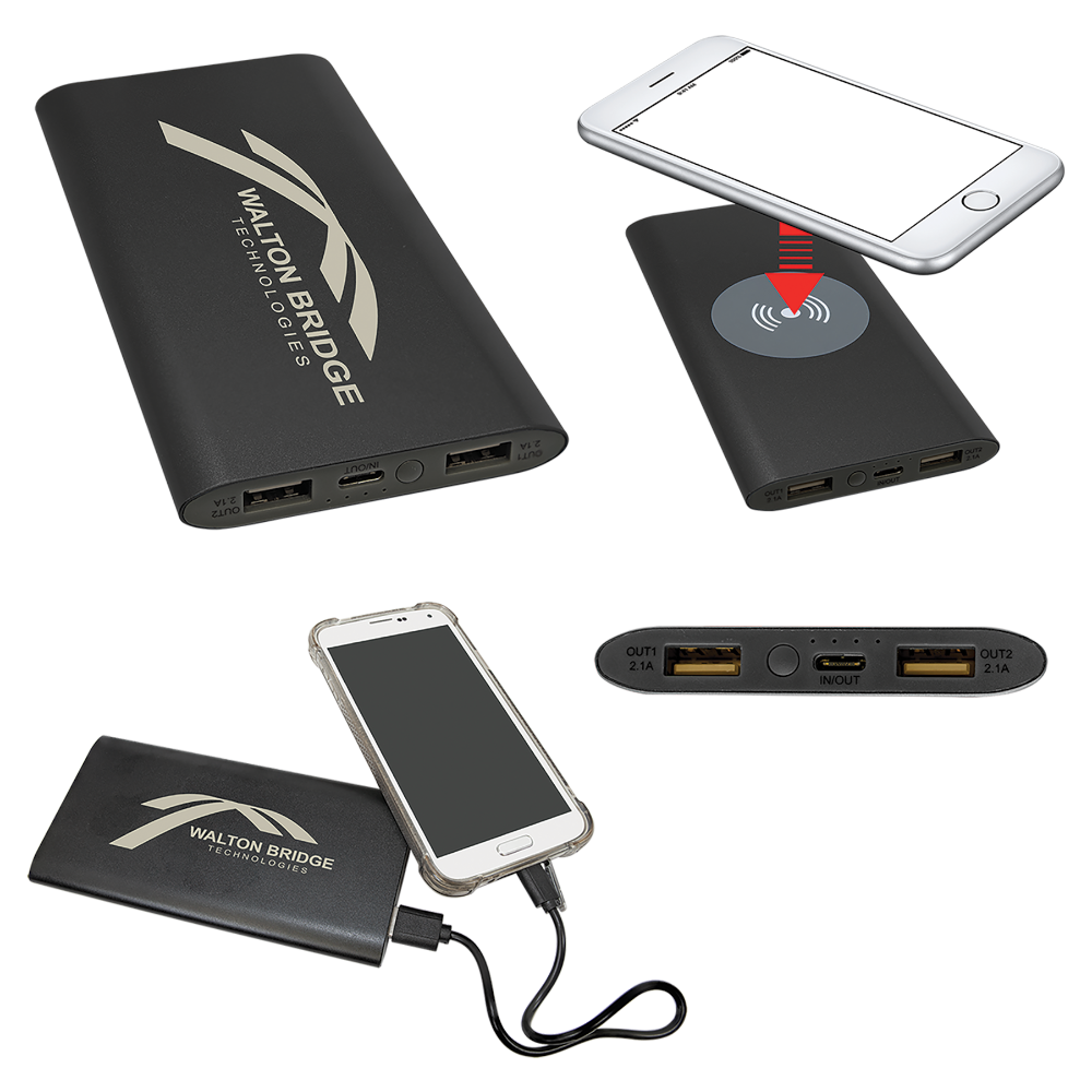 2026 Manatoc Staff Power Bank & Wireless Anodized Aluminum Charger with USB-C Cord