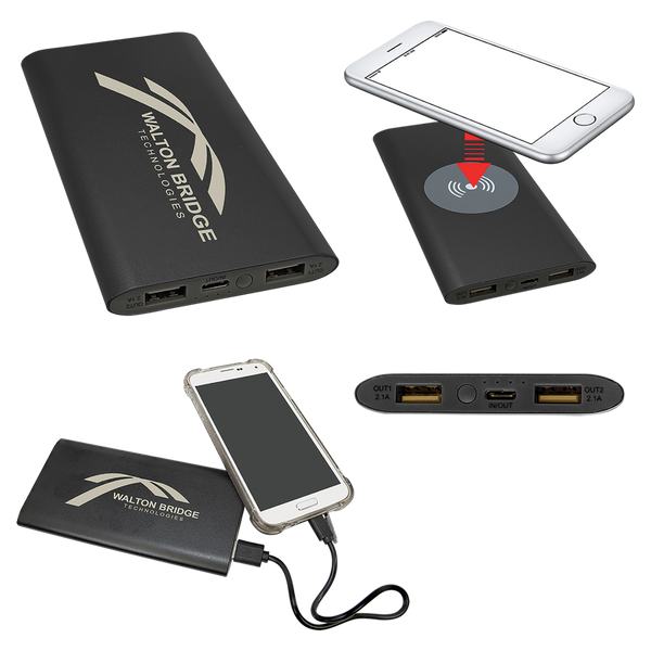 2026 Manatoc Staff Power Bank & Wireless Anodized Aluminum Charger with USB-C Cord