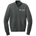 Charcoal Heather front - Kodiak Port Authority® Easy Care Full-Zip Sweater - Kodiak Project Services Logo