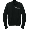 Deep Black front - Kodiak Port Authority® Easy Care Full-Zip Sweater - Kodiak Project Services Logo