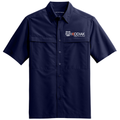 True Navy front - Kodiak Port Authority® Short Sleeve UV Daybreak Shirt - Project Services Logo