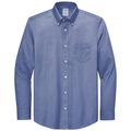 Cobalt Blue front - Brooks Brothers Wrinkle-Free Stretch Pinpoint Shirt