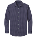 Navy Blazer Multi Check front - Brooks Brothers Tech Stretch Patterned Shirt