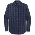 Navy Blazer/ White Grid Check front - Brooks Brothers Tech Stretch Patterned Shirt