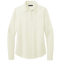 Off White front - Brooks Brothers Women's Full-Button Satin Blouse