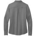 Shadow Grey back - Brooks Brothers Women's Full-Button Satin Blouse