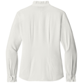 Off White back - Brooks Brothers Women's Long Sleeve Ruffle Collar Blouse