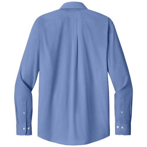Cobalt Blue back - Brooks Brothers Wrinkle-Free Stretch Pinpoint Spread Collar Shirt
