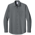 Deep Black front - Brooks Brothers Wrinkle-Free Stretch Pinpoint Spread Collar Shirt
