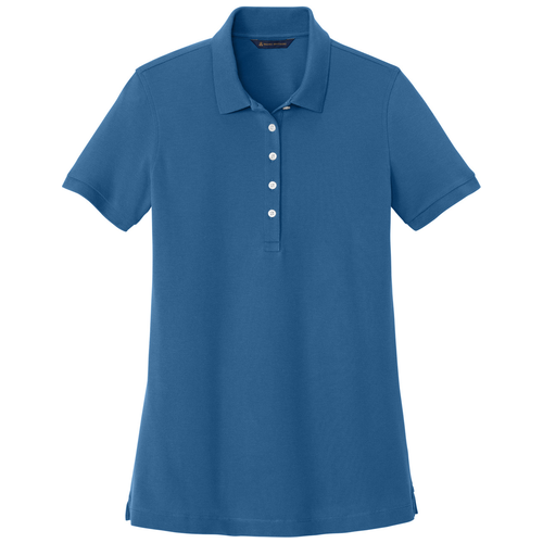 Charter Blue front - Brooks Brothers Women's Pima Cotton Pique Polo