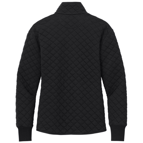 Deep Black back - Brooks Brothers Women's Diamond Quilt Full-Zip