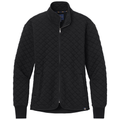 Deep Black front - Brooks Brothers Women's Diamond Quilt Full-Zip