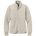 Oatmeal Heather front - Brooks Brothers Women's Diamond Quilt Full-Zip
