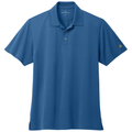 Charter Blue front - Brooks Brothers Mesh Pique Performance Polo