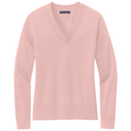 Pearl Pink front - Brooks Brothers Women's Cotton Stretch V-Neck Sweater