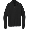 Deep Black front - Brooks Brothers Cotton Stretch 1/4-Zip Sweater