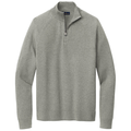 Light Shadow Grey Heather front - Brooks Brothers Cotton Stretch 1/4-Zip Sweater