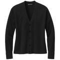 Deep Black front - Brooks Brothers Women's Cotton Stretch Cardigan Sweater