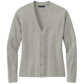 Light Shadow Grey Heather front - Brooks Brothers Women's Cotton Stretch Cardigan Sweater