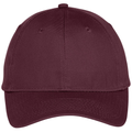 Maroon front - Port Authority Six-Panel Unstructured Twill Cap