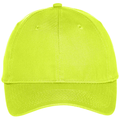 Neon Yellow front - Port Authority Six-Panel Unstructured Twill Cap
