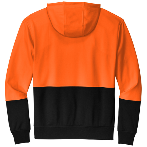 Safety Orange back - CornerStone Enhanced Visibility Fleece Pullover Hoodie