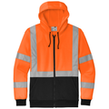 Safety Orange front - CornerStone A107 Class 3 Heavy-Duty Fleece Full-Zip Hoodie