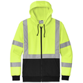 Safety Yellow front - CornerStone A107 Class 3 Heavy-Duty Fleece Full-Zip Hoodie