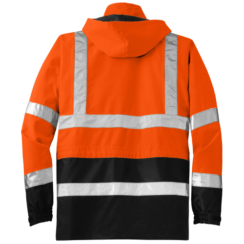 Safety Orange/ Black back - CornerStone ANSI 107 Class 3 Waterproof Parka