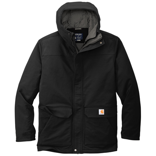 Black front - Carhartt Super Dux Insulated Hooded Coat