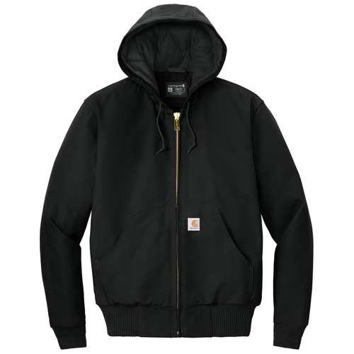 Black front - Carhartt Quilted-Flanne-Lined Duck Active Jac