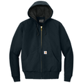 Dark Navy front - Carhartt Quilted-Flanne-Lined Duck Active Jac