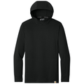 Black front - Carhartt Force Sun Defender Long Sleeve Hooded T-Shirt
