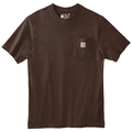 Dark Brown front - Carhartt Tall Workwear Pocket Short Sleeve T-Shirt