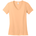 Apricot front - District Women's Perfect Weight V-Neck Tee