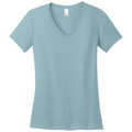 Blue Fog front - District Women's Perfect Weight V-Neck Tee